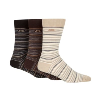 RJR.John Rocha Designer pack of three black striped socks